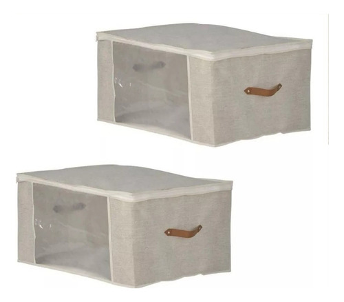 Cajas Organizadoras X2 Decorativas Tela Bolsa 45x60x30cm