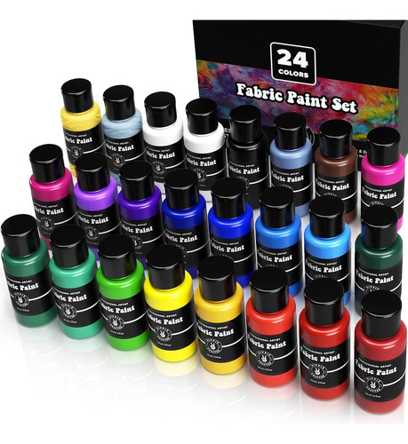 Pintura De Tela Permanente Para Ropa 24 Colores Kit A Granel