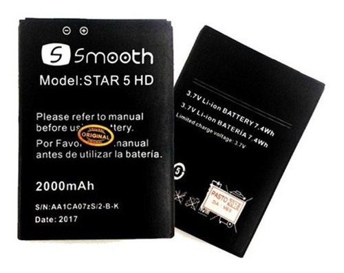 Pila Batería Smooth Star Hd 5.0 2000mah Tienda Chacao 