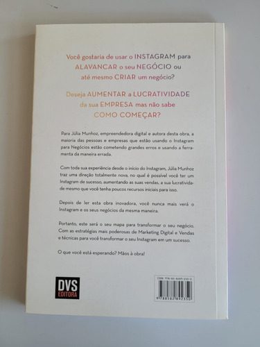 Livro Instagran Para Negócios- Júlia Munhoz - Dvs Editora