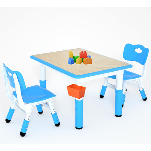 Juego De Mesa De Estudio Para Niños Con 2 Sillas Ajustables