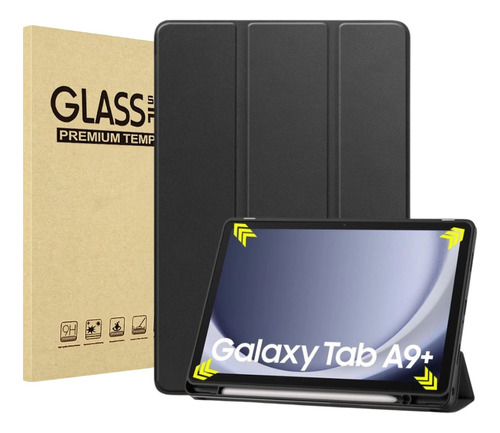 Estuche Funda Smart Case + Vidrio Para Samsung Tab A9 Plus 
