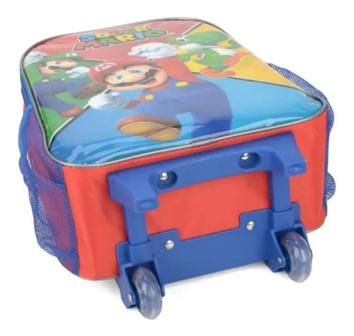 Mochila Infantil Com Rodas Super Mario Vermelho Luxcel