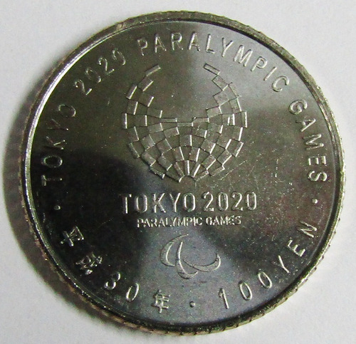 Japón Moneda 100 Yenes 2018 Juegos Paraolimpicos Tokyo Unc