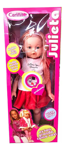 Muñeca Gigante Julieta 70 Cm Habla 12 Frases Cariñito 530