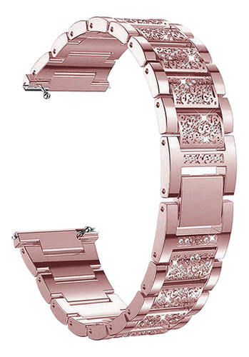 Pulseira 22mm Aço Inox Joia Compatível Com Haylou Solar Lite Cor Rose Pink