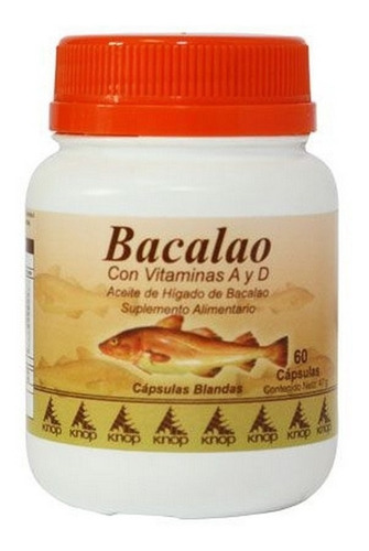 Bacalao Vitamina A Y D Frasco 60 Cápsulas