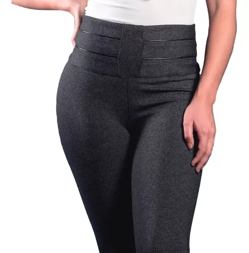 Pantalon Vestir Premium Tiro Rayas Gris