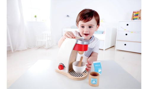 Set De Cocina De Madera Máquina De Café Con Accesorios Blanc