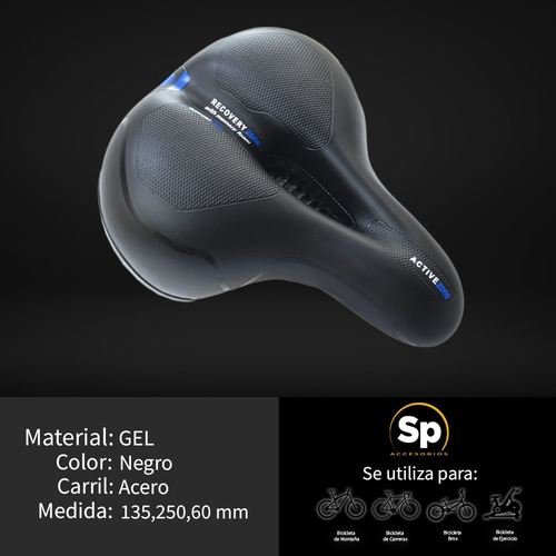 Imagen 9 de 10 de Asiento Urbano Comfort Reflejante Para Bicicleta Negro/azul