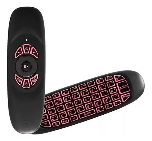 Air Mouse Control Teclado Inalámbrico Retroiluminado Magic Color del teclado Negro