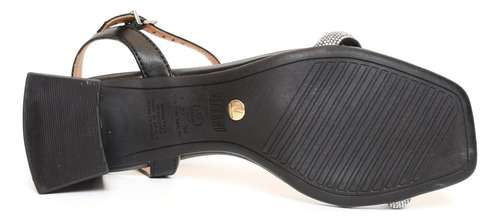 Sandália Vizzano Salto Bloco Strass Feminina - Preto