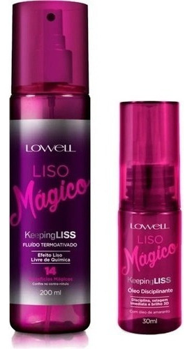 Lowell Kit Fluído Spray Efeito Liso E Óleo Serum Liso Mágico