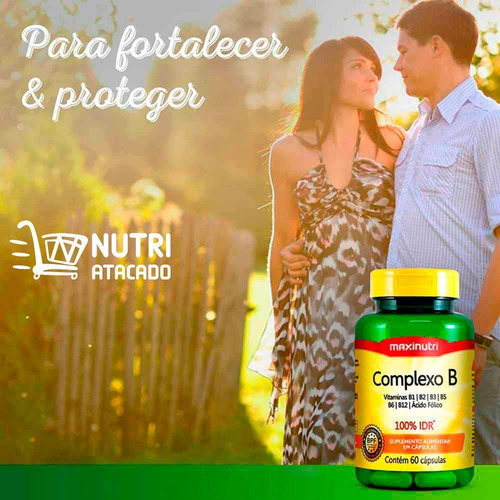 Kit 2 Complexo B 100% Idr + Vitaminas Com 60 Caps Maxinutri
