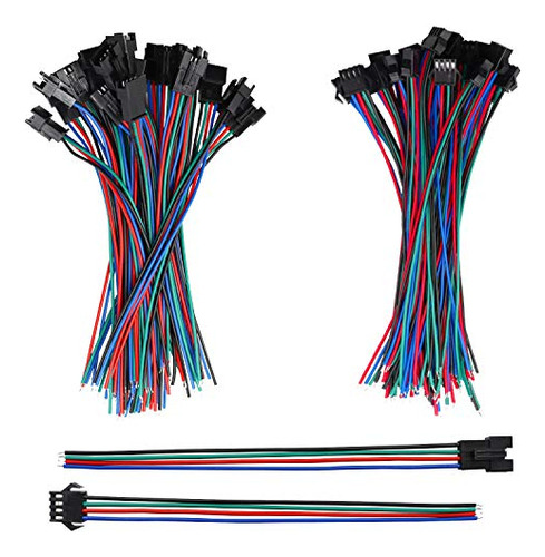 20 Pairs 22 Awg Jst Sm Plug 4 Pin Male To Female Led Wi...