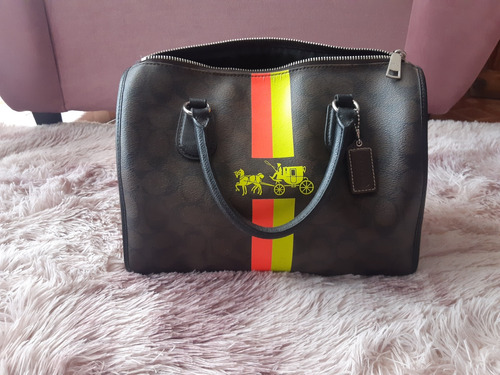 Bolsa Coach Bowling Negro Café