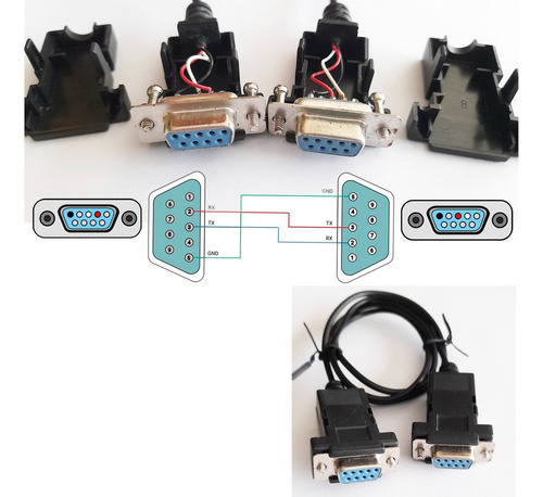 Conectores Serial Rs232 Db9 Hembra/hembra C/cable