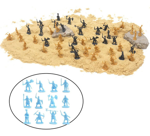 MAKIVI 200 Figuras Soldados Antiguos 1:72 – Plástico, 2-3 Cm – Para Dioramas Y Juegos De Guerra