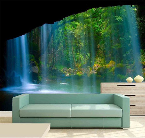 Papel De Parede - Paisagens Cachoeira 3d 3,75m² Na 051