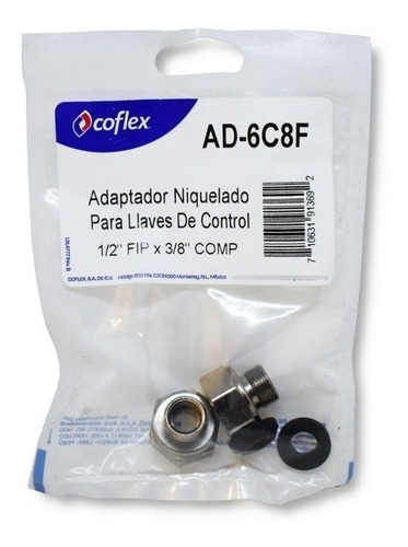 Adaptador Niquelado 3/8 Comp X 1/2 Fip Coflex Ad-6c8f