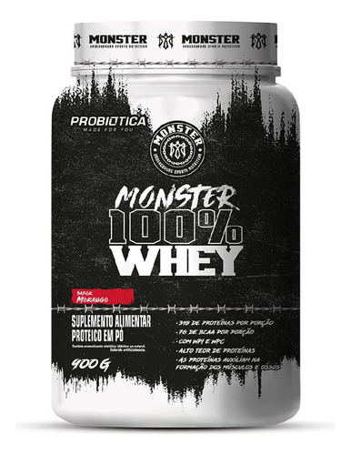 Whey Isolado Concentrado 100% Monster By Brandão Zanca 900g Sabor Chocolate