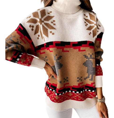 Jersey Elástico Lindo Suéter De Navidad Colorido [s]