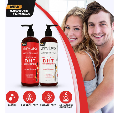 Conjunto De Shampoo E Condicionador Shiny Leaf Dht Blocker C