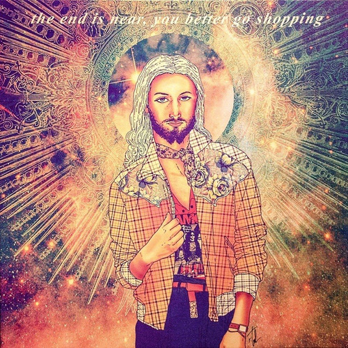 Poster Jesus Consumista 50x50cm Fab Ciraolo Para Decorar