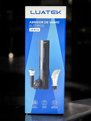 Abridor De Vinho Elétrico Luatek Lk-8112 Saca-rolhas Automá
