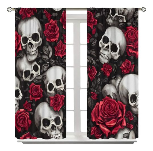 Set De 2 Paneles De Cortinas Para Ventana Con Bolsillo Para