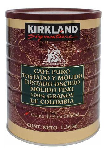 Café Molido 100% Colombiano Marca Kirkland Signature 1.36 Kg