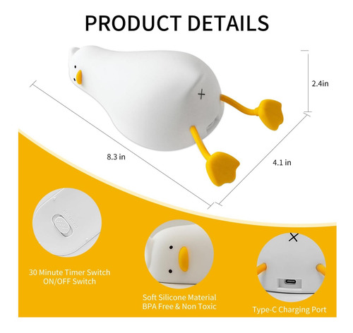 Luz De La Noche De Pato Plano Led Led Led, Luz Nocturna De 3