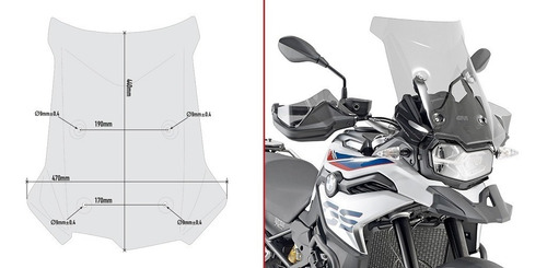 Parabrisa Givi Ahumado Bmw F 850 Gs Eleva 17cm Mas Md