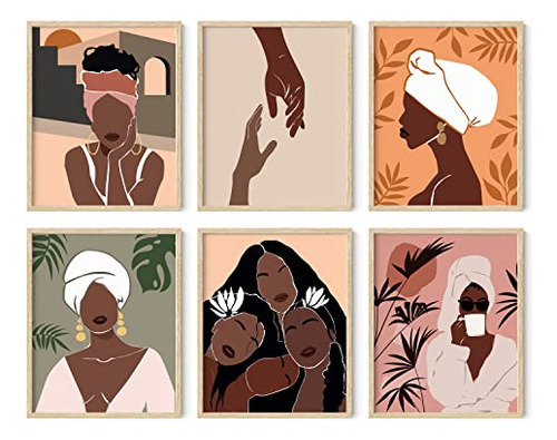 Black Woman Wall Art - Set Of 6 African American Women ...