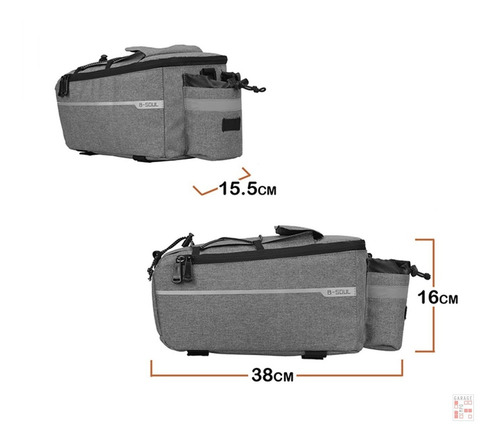 Imagen 3 de 7 de Bolso Para Parrilla Bicicleta Impermeable Porta Caramañola