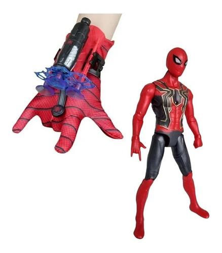 Guante Spiderman Lanza Dardos + Muñeco 17cm Juguete