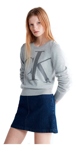 Pullover Calvin Klein Gris Original Mujer