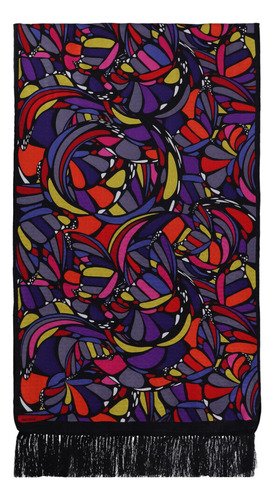 Chalina Con Terciopelo Mariposa Abstracta Jqd Color Negrochctma