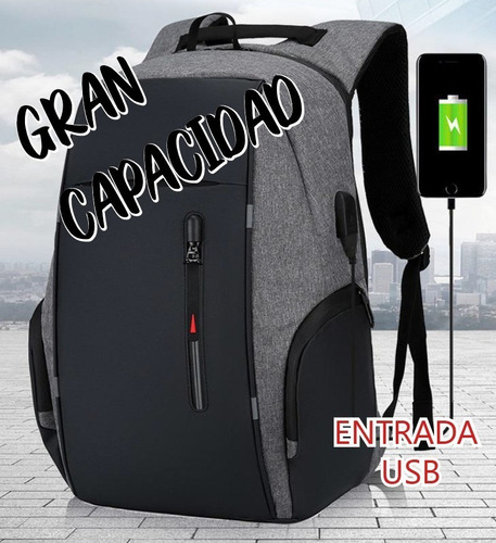 Mochila Con Usb Back Pack Antirrobo Super Calidad