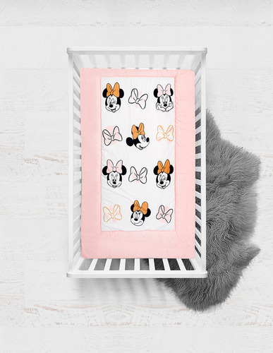edredon para cuna cama cuna corral Adorable Minnie disney set de 6 piezas para cuna de 80 x 140 cm