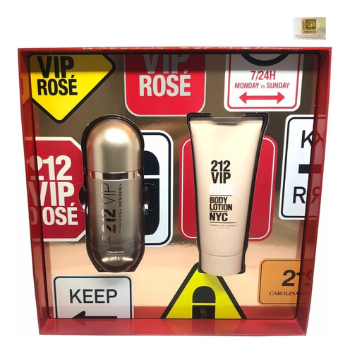 Perfume 212 Vip Rose Kit Edp 80ml - Selo Adipec Original