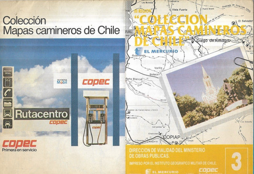 Tríptico : Mapas Camineros Chile 3° Región / 1988 / Copec