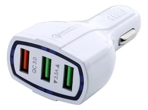 Cargador Para Auto Ibek 3 Puertos Usb Quick Charge 3.0 3.1a