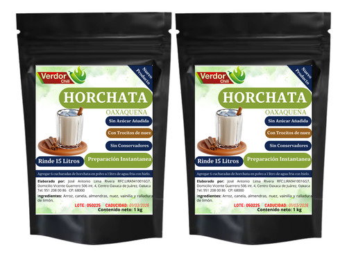 Horchata Diabetex Sin AzĂșcar 1 Kg Verdor Chili Artesanal 2-u
