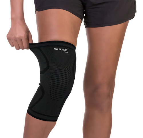 Joelheira Elástica Unissex Tam P Multilaser Saúde - Hc337 Cor Preto