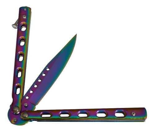 Navaja Mariposa Balisong Táctica Cuchillo Tornasolado
