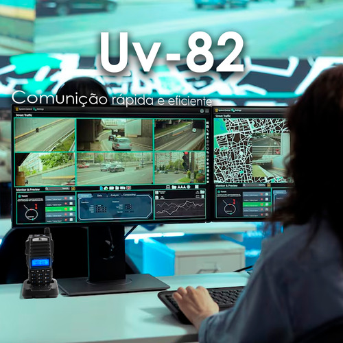 Rádio Comunicador Baofeng Uv-82 De Longo Alcance Uhf Vhf Com Fone