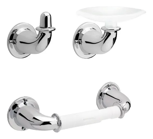 Kit Accesorios Residencial Cromado X 3 Valencia Corona
