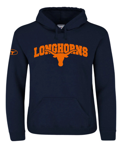 Sudadera Capucha Longhorns De Texas Cuernos Largos Mod 2 Msi