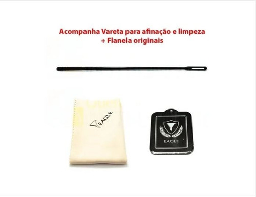 Flauta Transversal Eagle Em Dó Prateada Fl03s + Case Luxo
